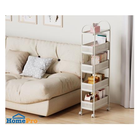 ชั้นวางของแคบ 5 ชั้น มีล้อ STACKO COMPACT 40X19.8X116 ซม. สีขาว_7
