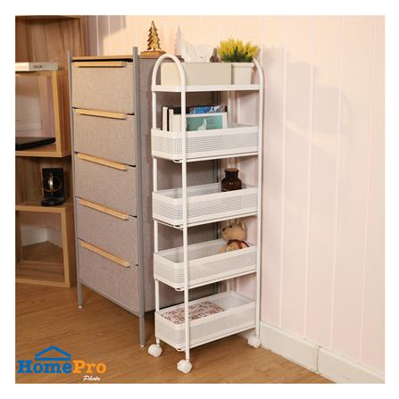 ชั้นวางของแคบ 5 ชั้น มีล้อ STACKO COMPACT 40X19.8X116 ซม. สีขาว_8