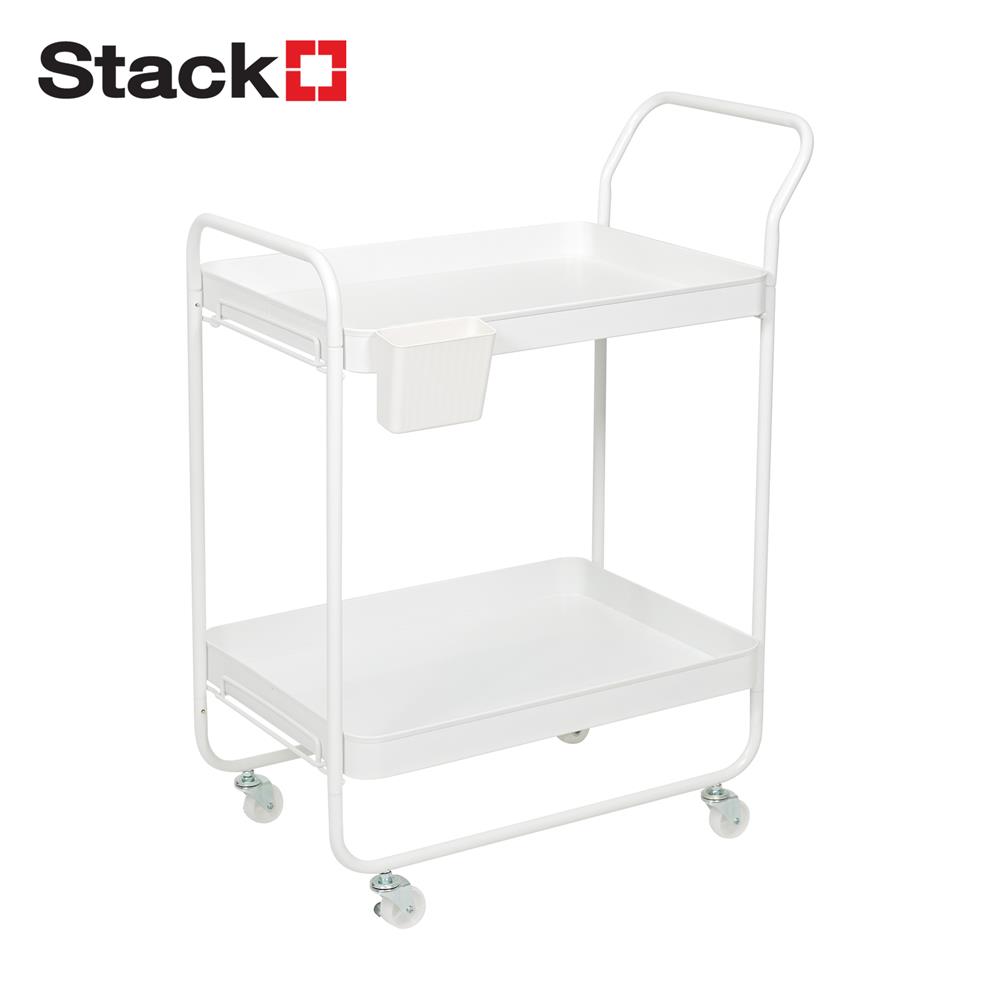 ชั้นวางของ 2 ชั้น มีล้อ STACKO BOVY 62.9X40.6X82.4 ซม. สีขาว