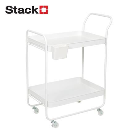 ชั้นวางของ 2 ชั้น มีล้อ STACKO BOVY 62.9X40.6X82.4 ซม. สีขาว_0