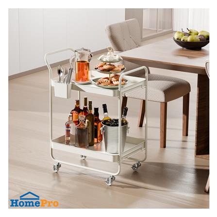 ชั้นวางของ 2 ชั้น มีล้อ STACKO BOVY 62.9X40.6X82.4 ซม. สีขาว_4