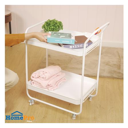 ชั้นวางของ 2 ชั้น มีล้อ STACKO BOVY 62.9X40.6X82.4 ซม. สีขาว_5