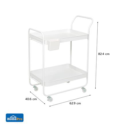 ชั้นวางของ 2 ชั้น มีล้อ STACKO BOVY 62.9X40.6X82.4 ซม. สีขาว_7