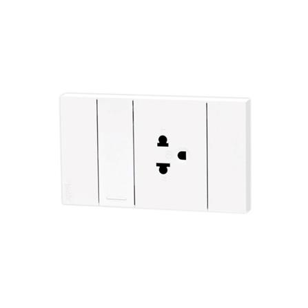 ชุดเต้ารับเดี่ยว พร้อมสวิตช์ 1 ทาง SCHNEIDER A7031F UST WE S สีขาว_1