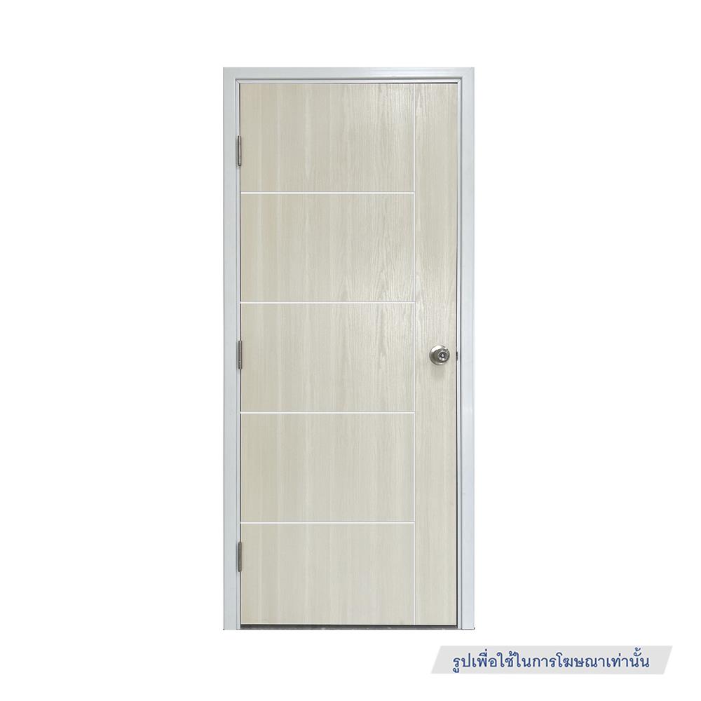 ประตูภายนอก UPVC ไม่เจาะลูกบิด MT OUP-002 90x200 ซม. สีขาว-โอ๊ค