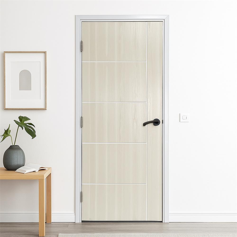 ประตูภายนอก UPVC ไม่เจาะลูกบิด MT OUP-002 90x200 ซม. สีขาว-โอ๊ค