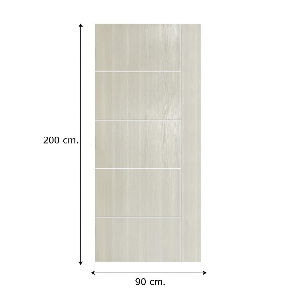 ประตูภายนอก UPVC ไม่เจาะลูกบิด MT OUP-002 90x200 ซม. สีขาว-โอ๊ค