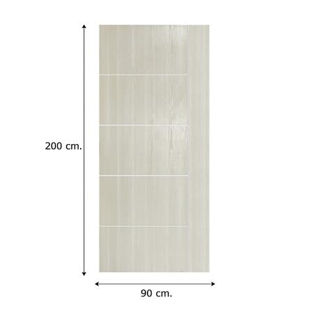 ประตูภายนอก UPVC ไม่เจาะลูกบิด MT OUP-002 90x200 ซม. สีขาว-โอ๊ค_3
