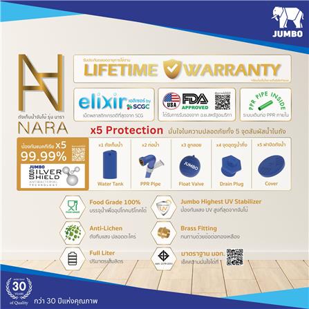 ถังเก็บน้ำ JUMBO NARA 2000 ลิตร สีเทา_3