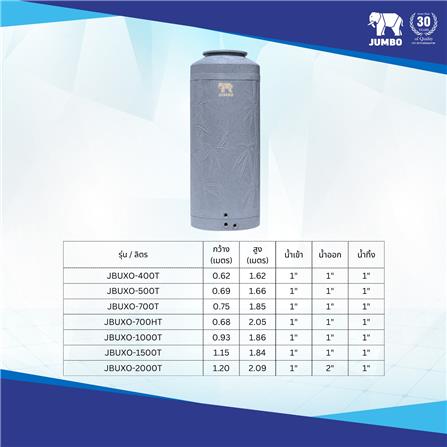 ถังเก็บน้ำ JUMBO BAMBU OPTIMUM 1500 ลิตร สีเทา_2