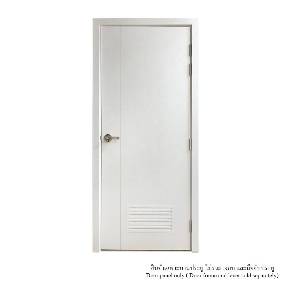 ประตูห้องน้ำ UPVC ไม่เจาะลูกบิด MT IUP-003D 80x200 ซม. สีขาวลายไม้