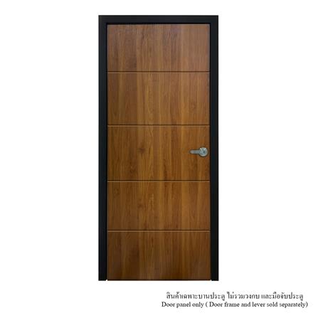 ประตูภายใน UPVC ไม่เจาะลูกบิด MT IUP-005 80x200 ซม. สี TEAK_2