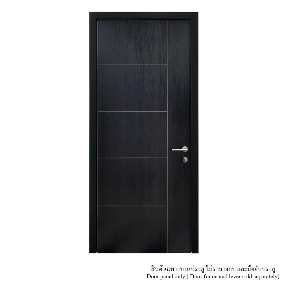 ประตูภายใน UPVC ไม่เจาะลูกบิด MT IUP-002 80x200 ซม. สี BLACK ASH