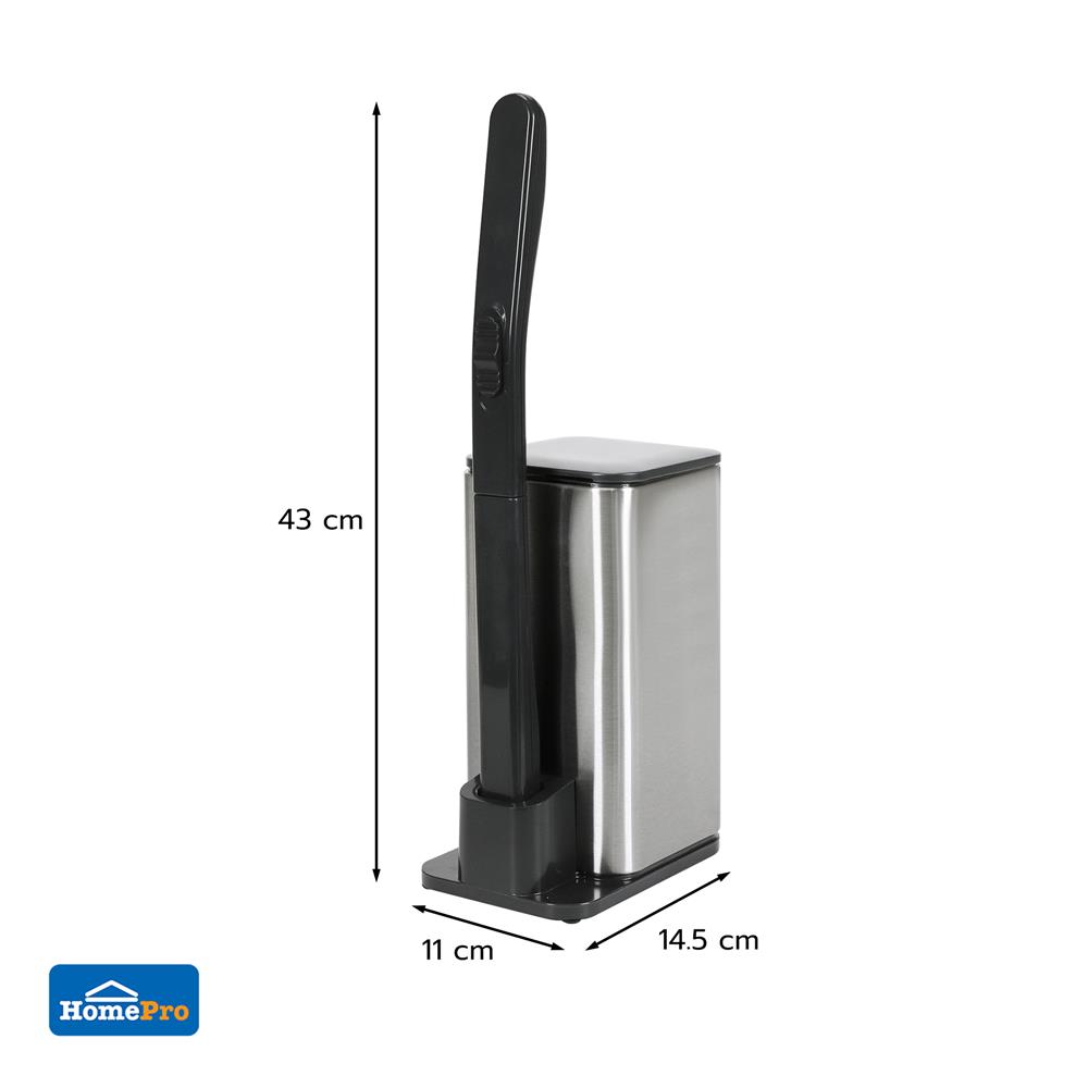 ชุดแปรงล้างสุขภัณฑ์สเตนเลสพร้อมหัวแปรงฟองน้ำ ACCO LAVISH สีเงิน (แพ็ก 12 ชิ้น)