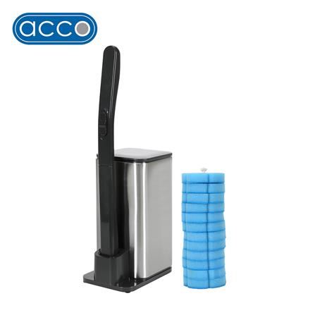 ชุดแปรงล้างสุขภัณฑ์สเตนเลสพร้อมหัวแปรงฟองน้ำ ACCO LAVISH สีเงิน (แพ็ก 12 ชิ้น)_1