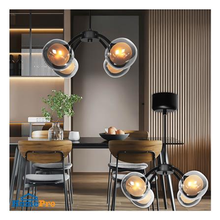 ไฟช่อ L&E 01-03126 สีขาว/ดำ 4 หัว_2