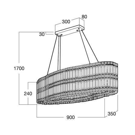 ไฟช่อ L&E 01-03122 สีใส/เงิน 1 หัว_4
