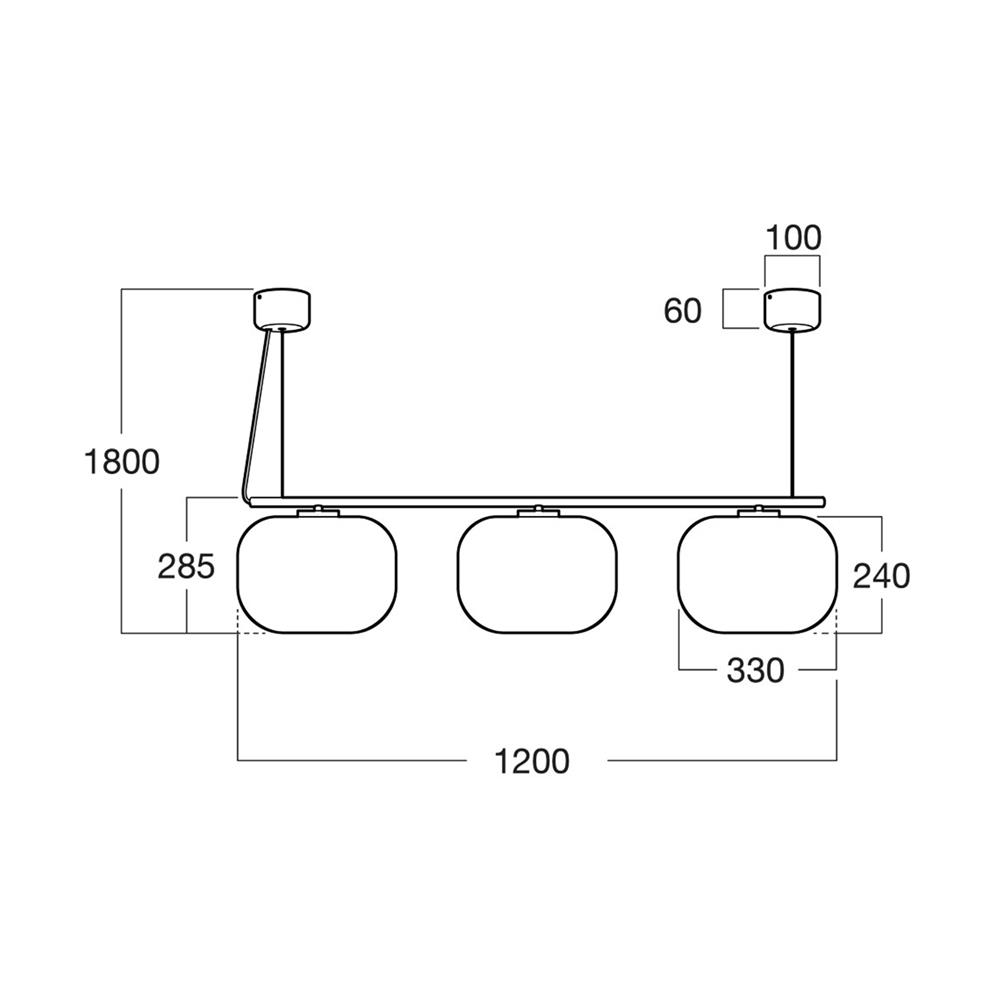 ไฟช่อ L&E 01-03125 สีขาว/ดำ 3 หัว