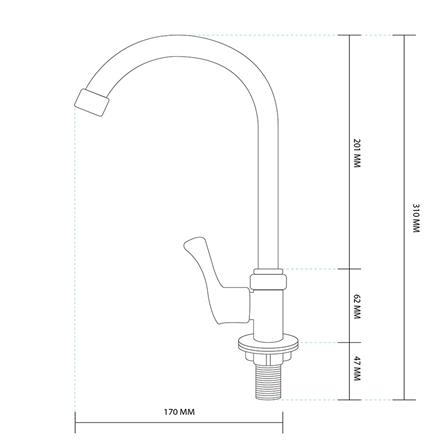 ก๊อกซิงค์เดี่ยวเคาน์เตอร์ ELEGANCE EG-9727_4