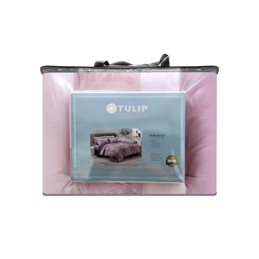 ชุดผ้าปูที่นอน 6 ฟุต 6 ชิ้น TULIP DELIGHT 60204-DL118
