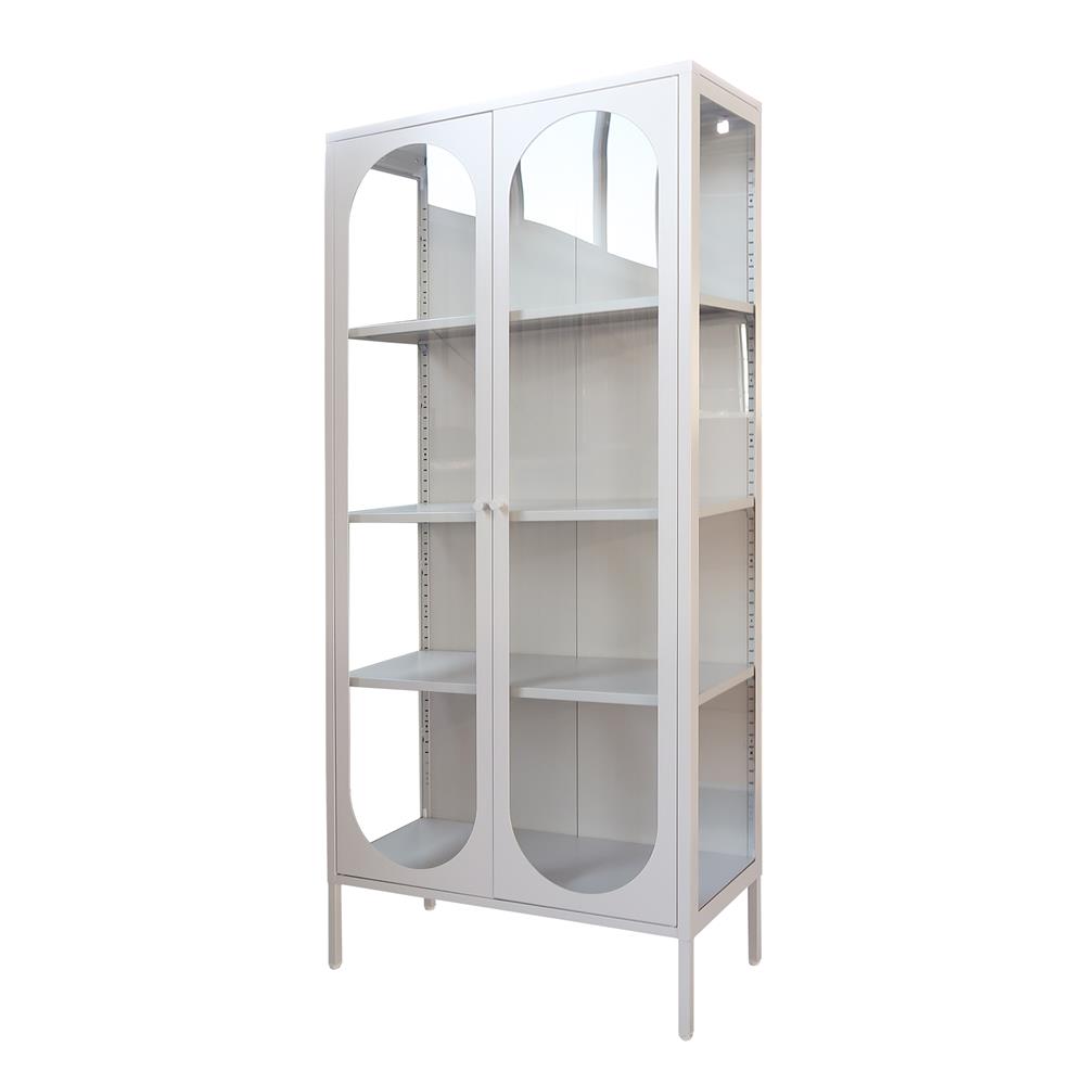 ตู้โชว์ 2 บานเปิด FURDINI CURLA 80 ซม. สีครีม