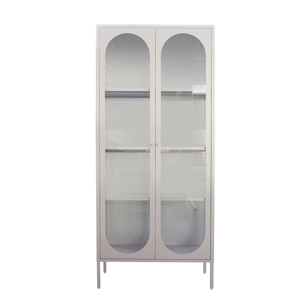ตู้โชว์ 2 บานเปิด FURDINI CURLA 80 ซม. สีครีม