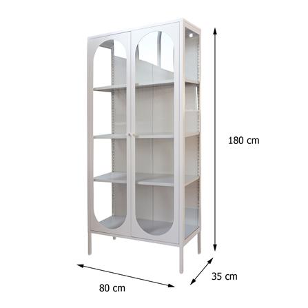 ตู้โชว์ 2 บานเปิด FURDINI CURLA 80 ซม. สีครีม_6