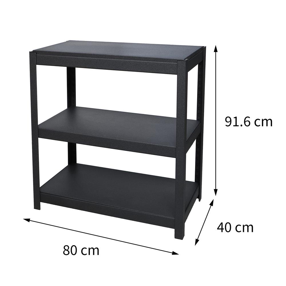 ชั้นวางของโล่ง 3 ชั้น FURDINI ZAC-3 80 ซม. สีดำ