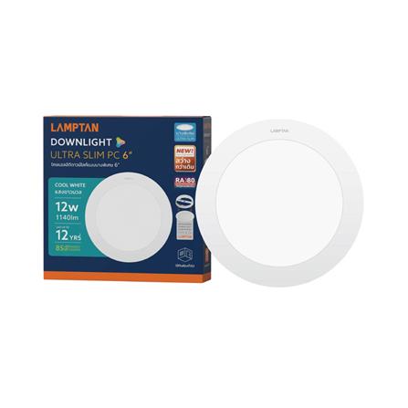 ดาวน์ไลท์ LED LAMPTAN ULTRA SLIM PC 6 นิ้ว 12 วัตต์ COOL WHITE สีขาว_2