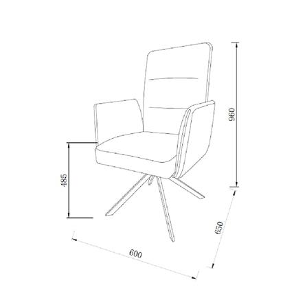 เก้าอี้ห้องอาหารหมุนได้ BENETTA EXTEND สีเทา_8