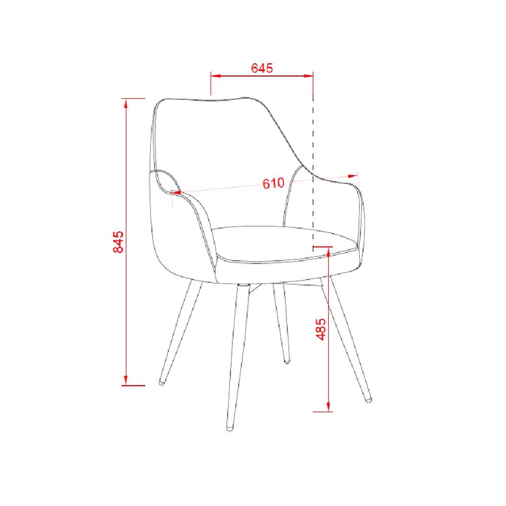เก้าอี้ห้องอาหารหมุนได้ BENETTA WINSTON สีเทา