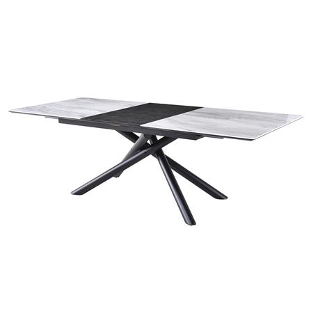 โต๊ะอาหารปรับขยาย BENETTA EXTEND 180-240 ซม. สีขาว/ดำ_1