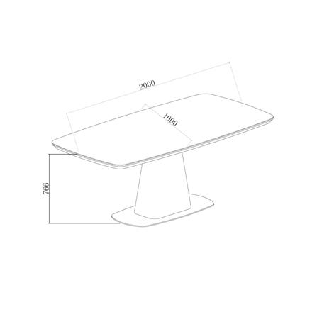 โต๊ะอาหาร BENETTA WINSTON 200 ซม. สีขาว/ดำ_7