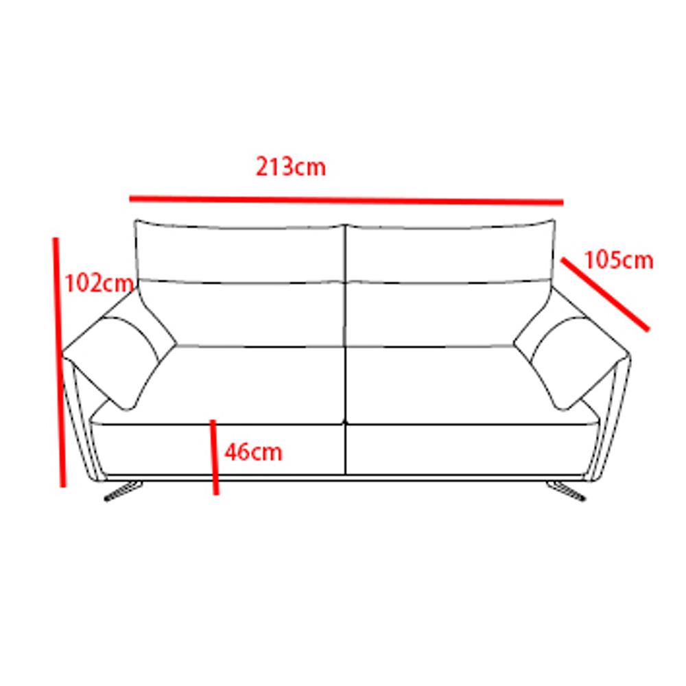 โซฟา 3 ที่นั่ง BENETTA AMALFI สีเทา