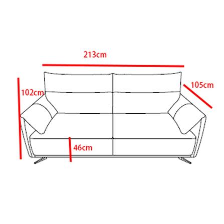 โซฟา 3 ที่นั่ง BENETTA AMALFI สีเทา_9