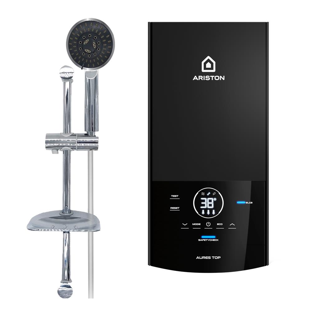 เครื่องทำน้ำอุ่น ARISTON AURES TOP 4500 วัตต์ สีดำ