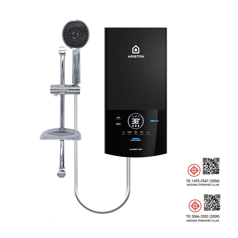 เครื่องทำน้ำอุ่น ARISTON AURES TOP 4500 วัตต์ สีดำ