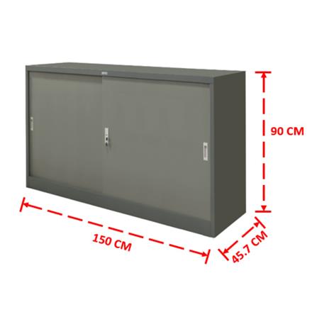 ตู้เหล็กบานเลื่อนทึบ WORKSCAPE ZDO-315 สีเทา_2