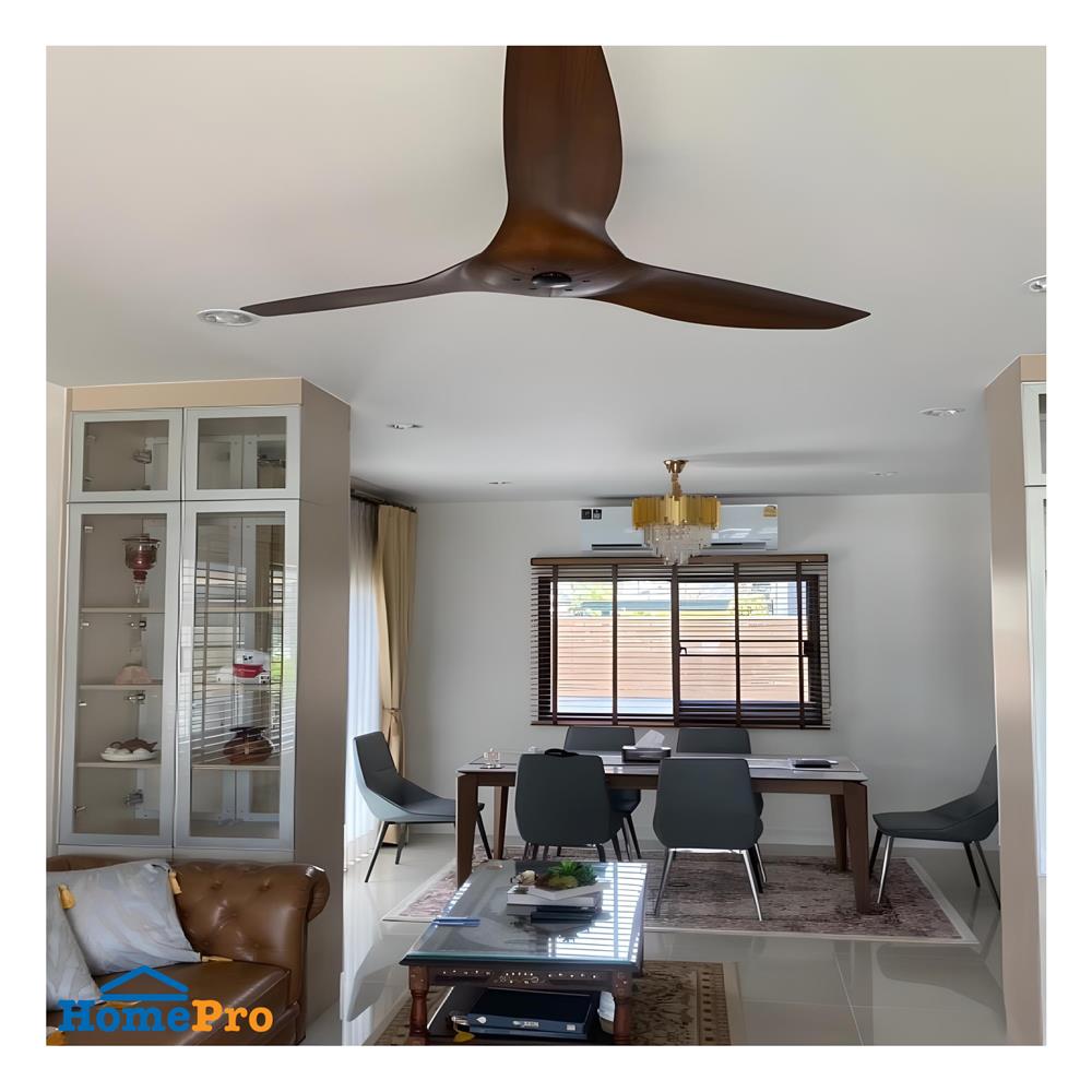 พัดลมไม่มีโคมไฟ MR.KEN 25-01889 52 นิ้ว สีดำ/น้ำตาลเข้ม