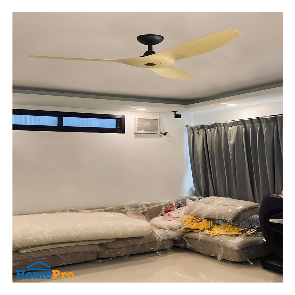 พัดลมไม่มีโคมไฟ MR.KEN 25-01890 52 นิ้ว สีดำ/น้ำตาล