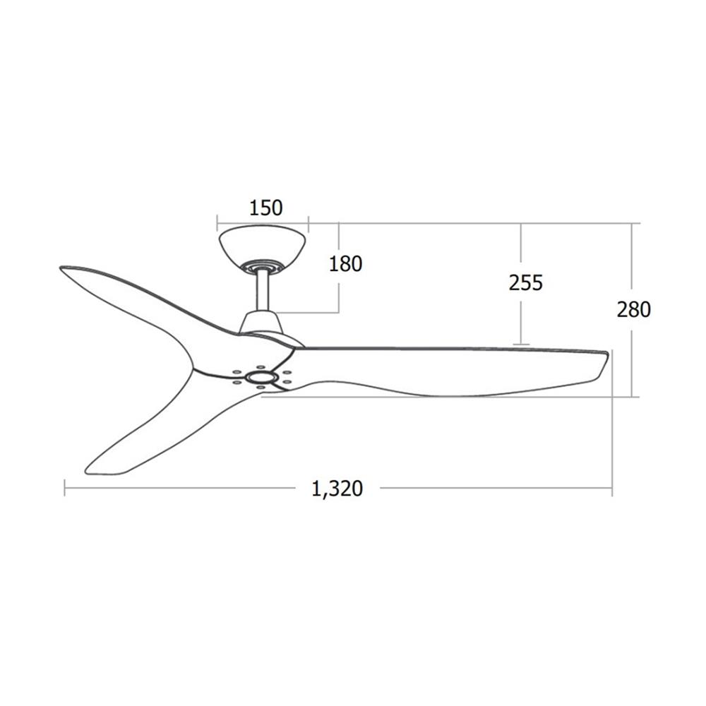 พัดลมไม่มีโคมไฟ MR.KEN 25-01890 52 นิ้ว สีดำ/น้ำตาล