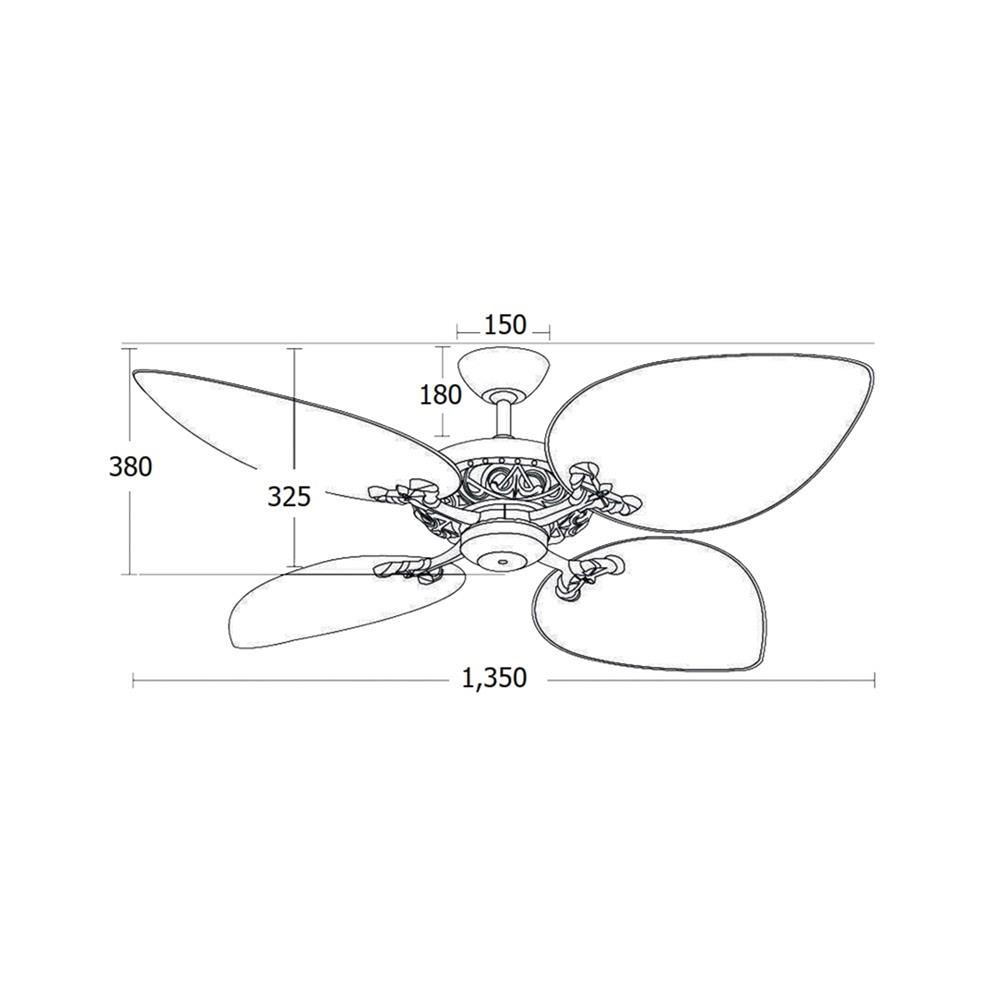 พัดลมไม่มีโคมไฟ MR.KEN 25-01295 53 นิ้ว สีน้ำตาล
