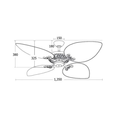 พัดลมไม่มีโคมไฟ MR.KEN 25-01295 53 นิ้ว สีน้ำตาล_4