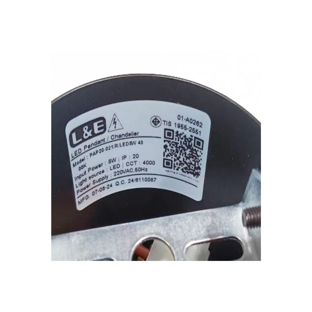 ไฟช่อ LED L&E 01-A0262 8 วัตต์ COOL WHITE สีแดง/ขาว 1 หัว