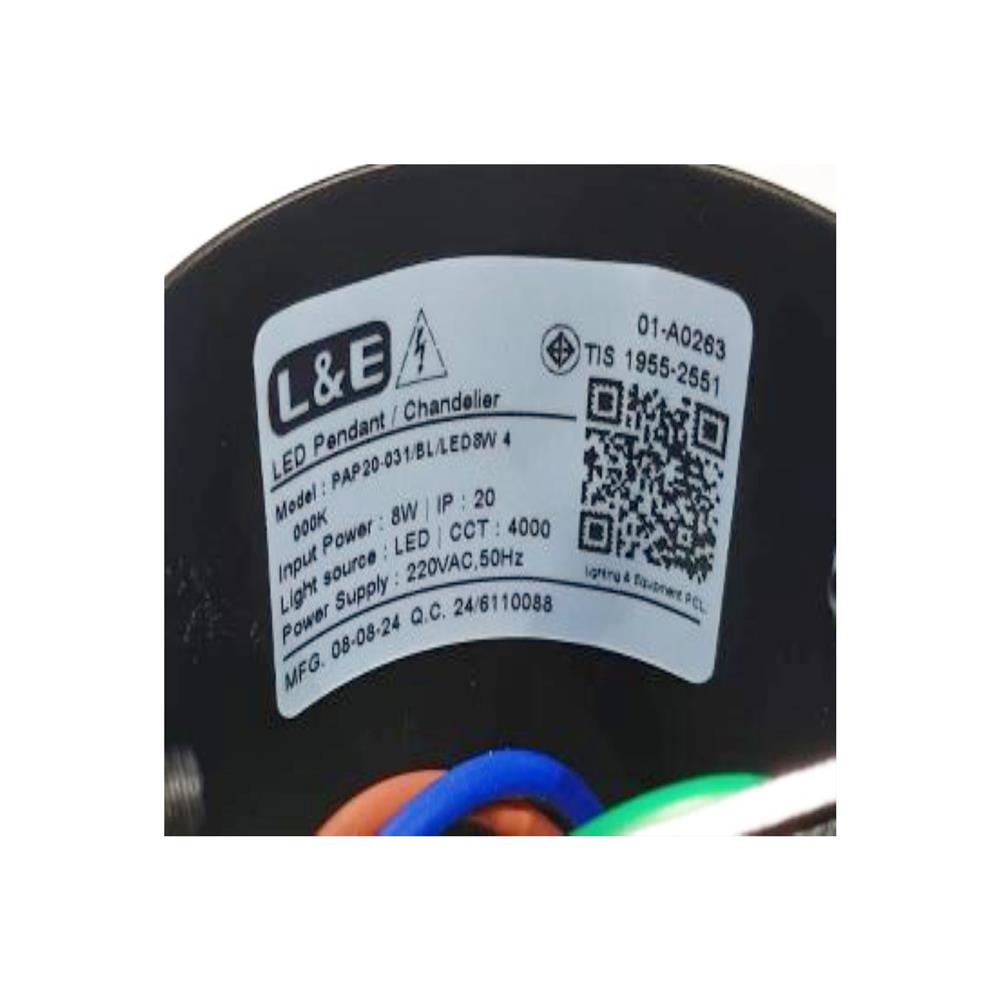 ไฟช่อ LED L&E 01-A0263 8 วัตต์ COOL WHITE สีขาว/น้ำเงิน 1 หัว