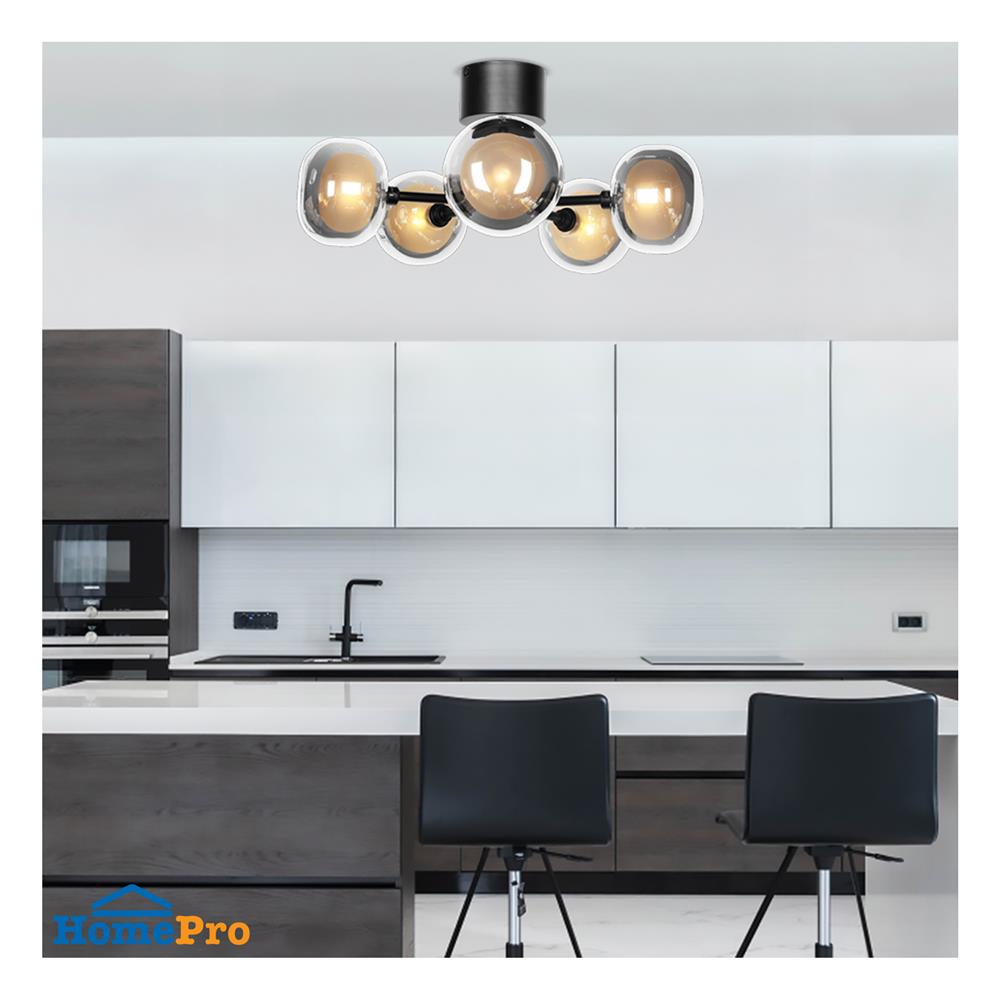 ไฟถาด L&E 01-03127 สีขาว/ดำ 5 หัว