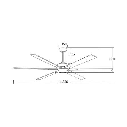 พัดลมไม่มีโคมไฟ MR.KEN 25-01901 72 นิ้ว สีขาว/น้ำตาล_4