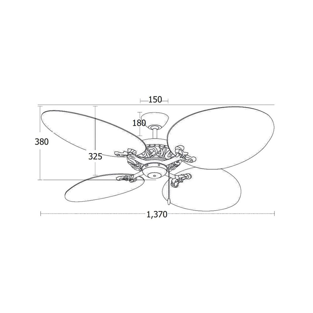 พัดลมไม่มีโคมไฟ MR.KEN 25-01297 54 นิ้ว สีน้ำตาลเข้ม