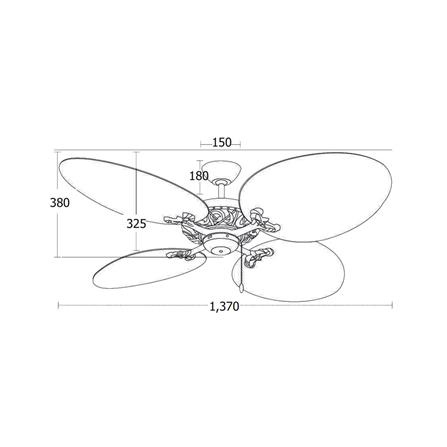 พัดลมไม่มีโคมไฟ MR.KEN 25-01297 54 นิ้ว สีน้ำตาลเข้ม_4