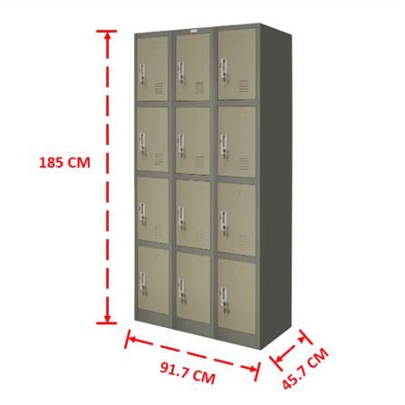 ตู้ล็อกเกอร์ 12 ประตู WORKSCAPE ZLK-6112LOCKER สีเทา_2